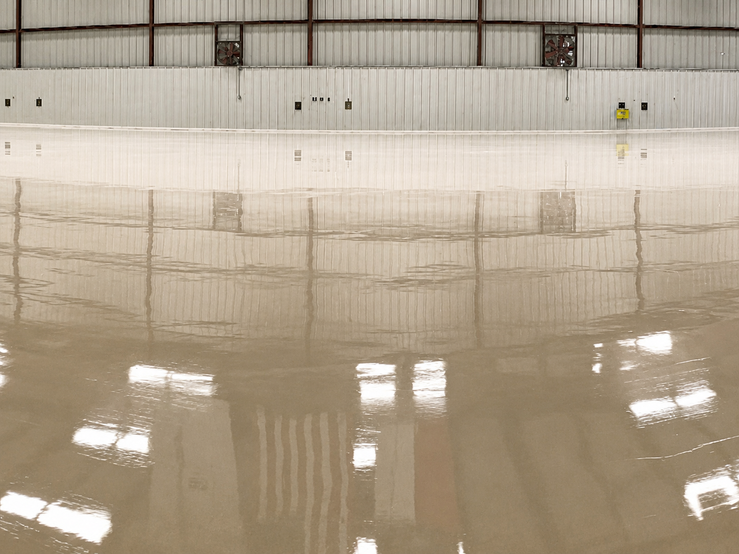 Airplane hangar epoxy floor coating, Texas