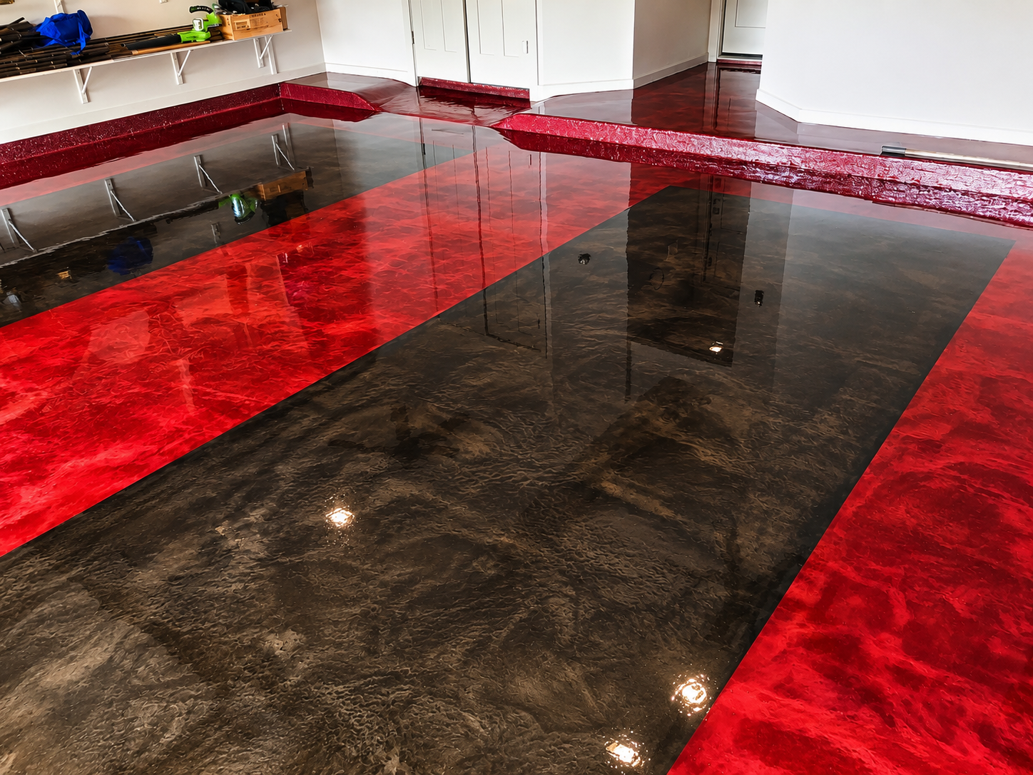 Metallic epoxy floor finish, Austin TX