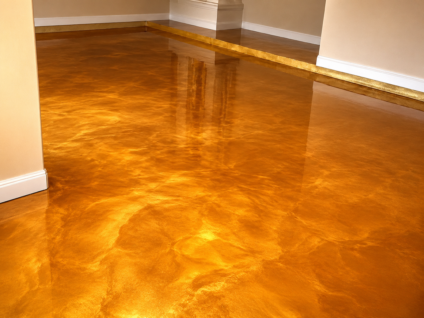 Metallic epoxy floor finish, Austin TX