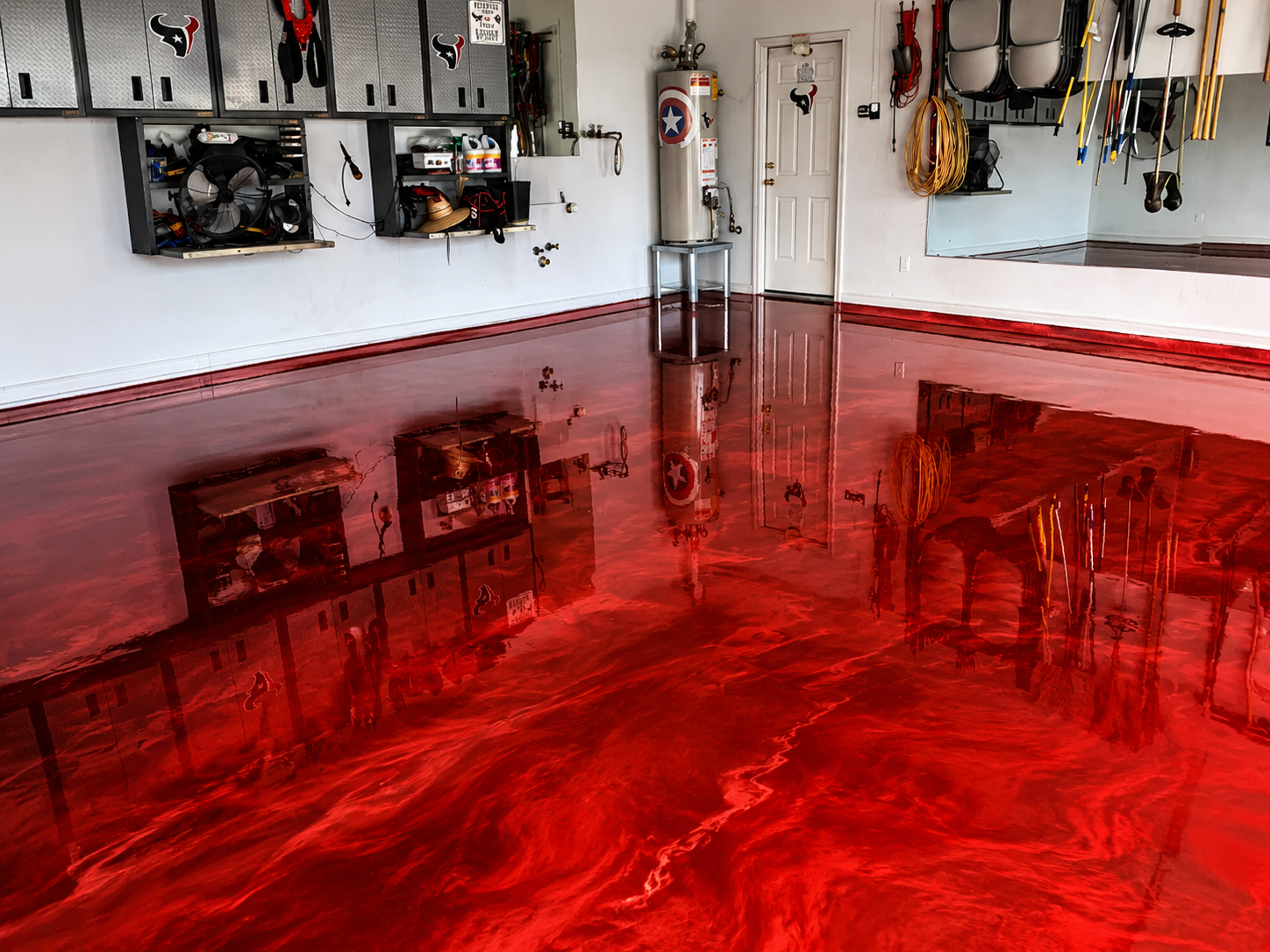 Metallic epoxy floor finish, Austin TX