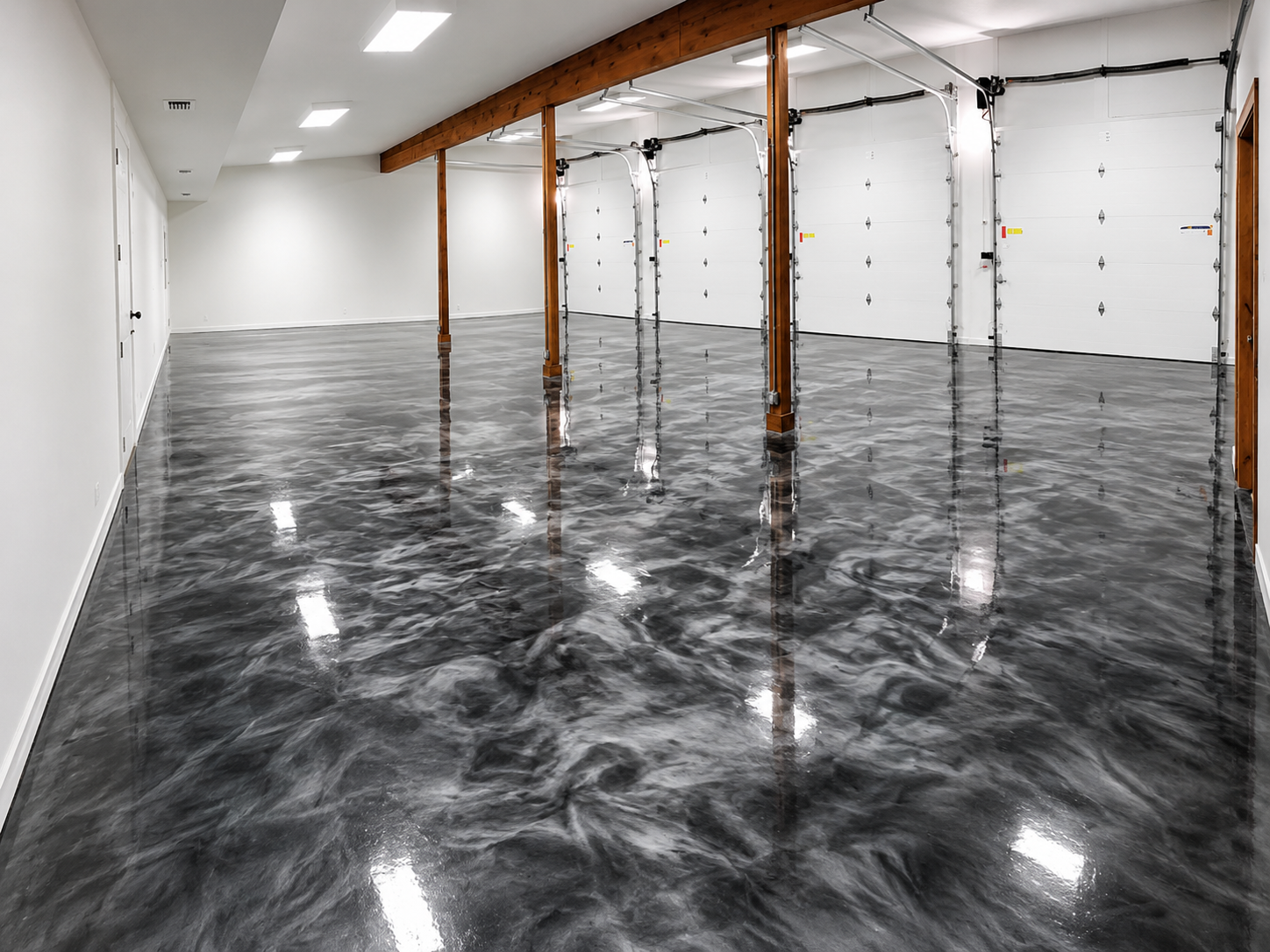 Metallic epoxy floor finish, Austin TX