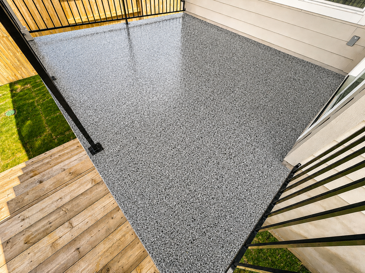 Outdoor patio polyaspartic epoxy coating, Austin TX