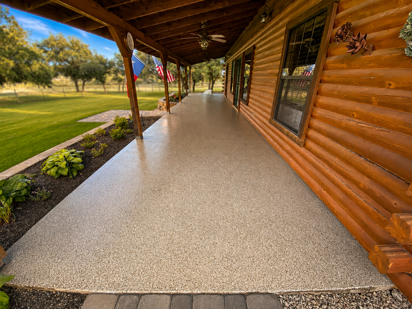 Outdoor patio polyaspartic epoxy coating, Austin TX