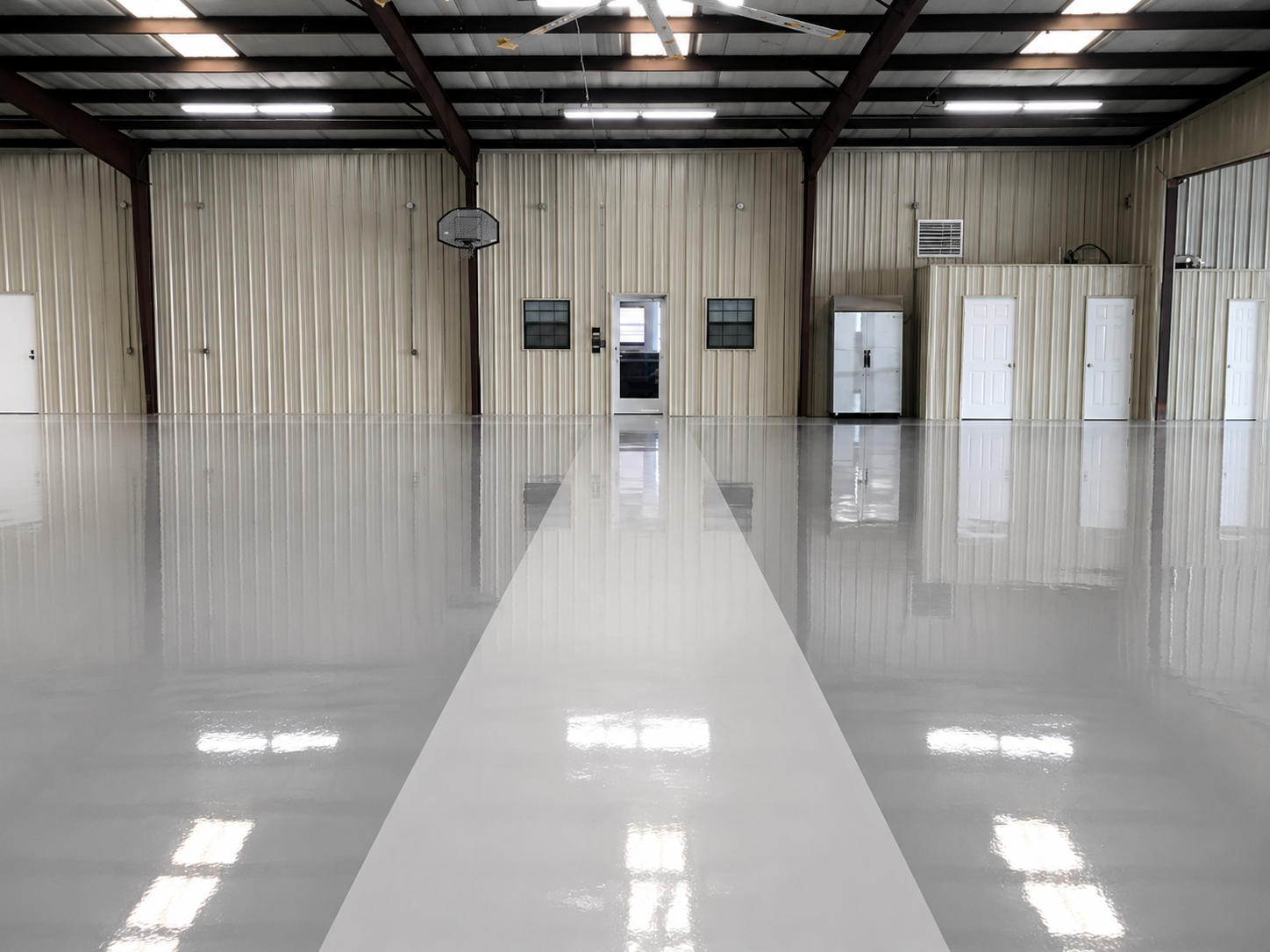 Airplane hangar epoxy floor, project 6